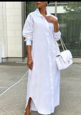 Split Dress Shirt Large White