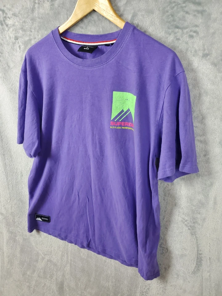 Superdry Shirt Mens L Purple Green Altitude Performance Casual - Image 2 of 4