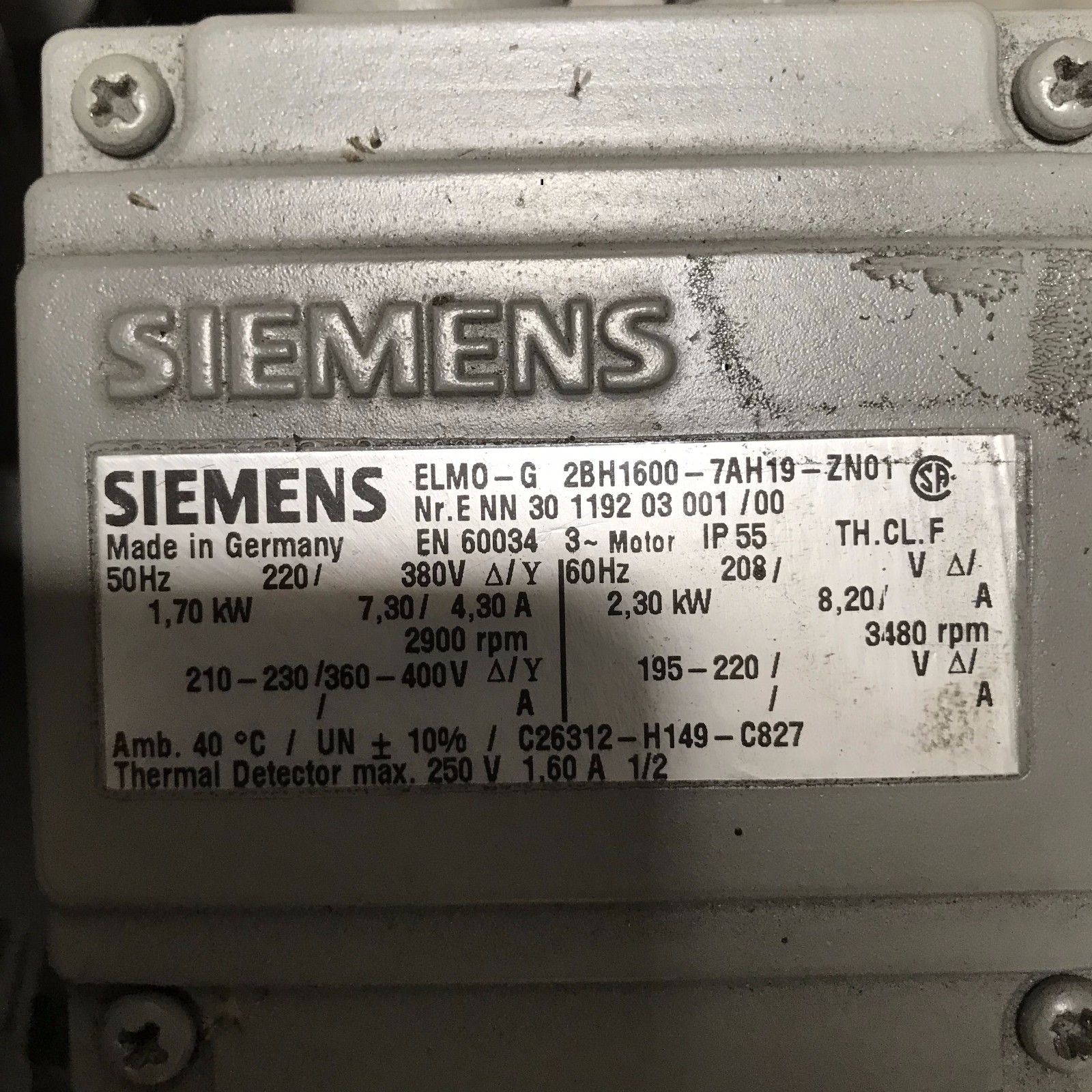 Siemens Vacuum Pump ElmoG 2BH16007AH19ZN01 eBay