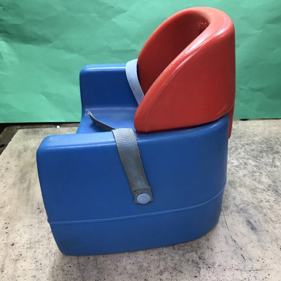 Fisher Price Grow With Me 1990 asiento elevador rojo/azul plástico elevador vintage Foto 4 de 4