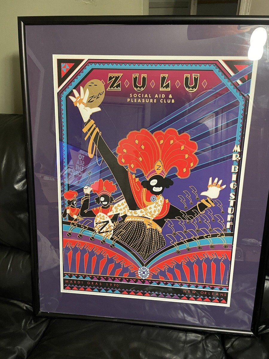 ZULU Social Aid & Pleasure Club Poster New Orleans Mardi Gras | eBay