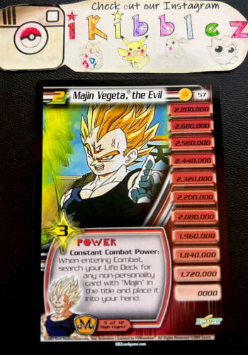 Majin Vegeta, The Evil #57 NM Vintage Babidi Saga SCORE Dragon Ball Z Card! - Picture 1 of 4