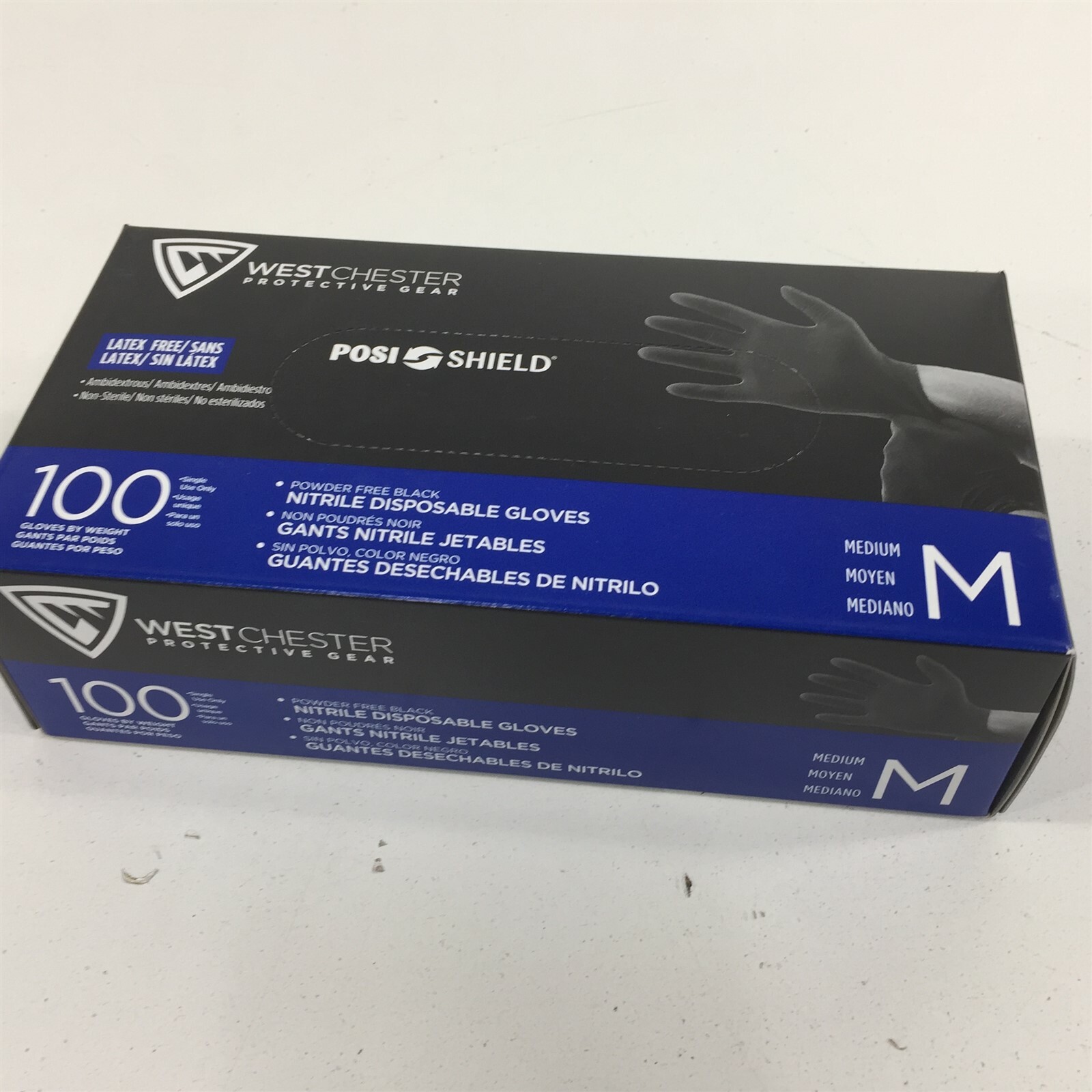 Westchester 2920 Nitrile Disposable Gloves Black M 5 Mil Box of 100