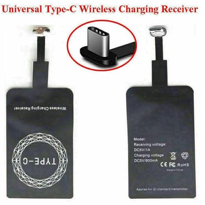 Wireless Adapter Charger Receiver For Android Type-c Charging /Neu
