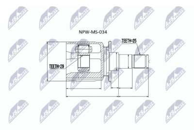 NTY NPW-MS-034 Gelenksatz, Antriebswelle für MITSUBISHI