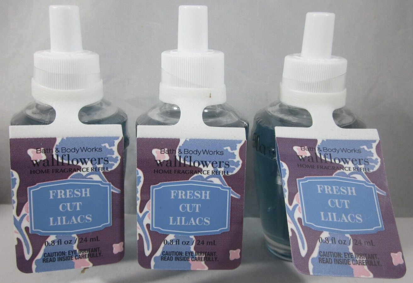 3-Pack Bath & Body Works Wallflower Refill Bulbs in Fresh Cut Lilacs Scent for Long-Lasting Fragrance