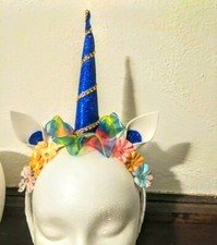 Blue Unicorn flower headband kids/adult, Birthday party Gift Cosplay Fairytale