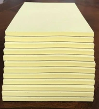 4' x 6' Yellow Note/Memo Pads -  12 Pads  - 50 Sheets Per Pad