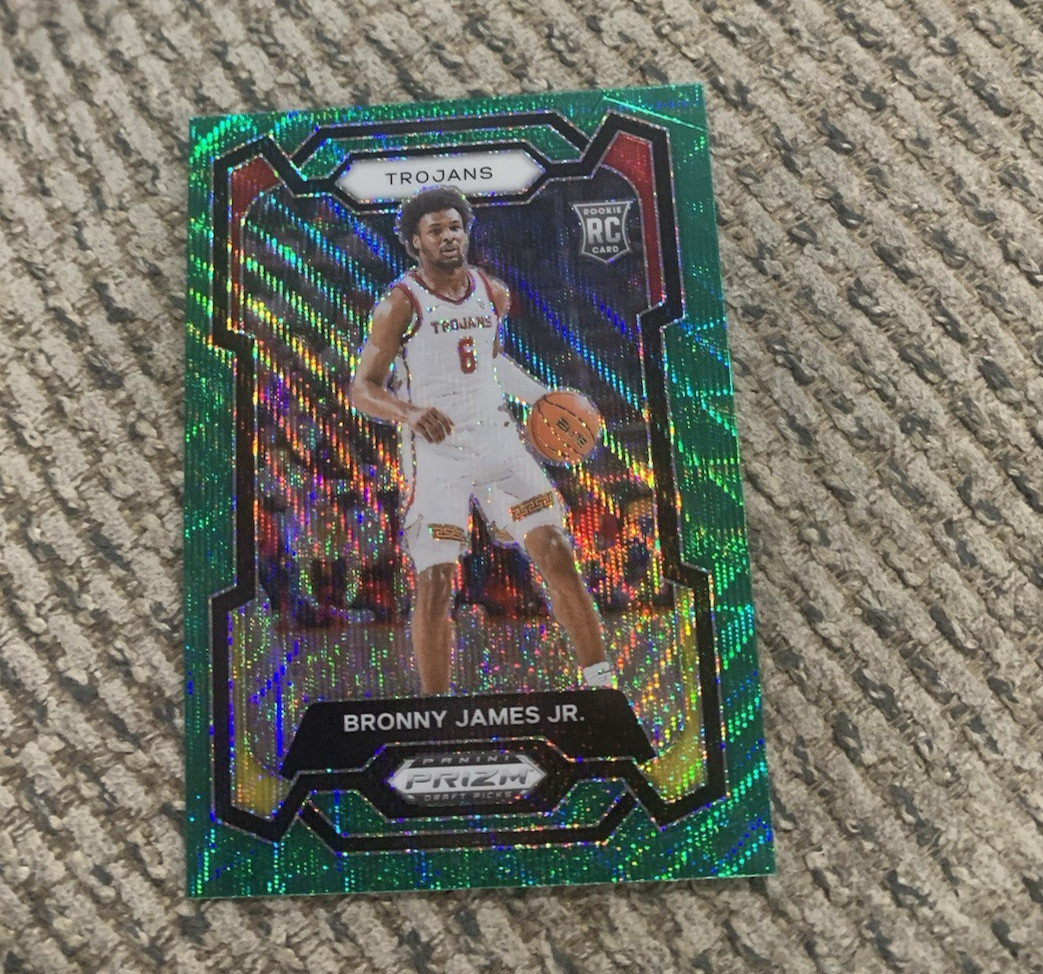 2024 Panini Prizm Draft Picks - GREEN Wave Prizm #86 Bronny James (RC)