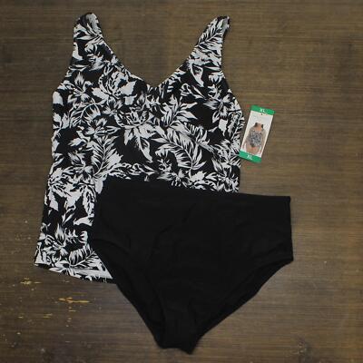 Kathy Ireland Womens 2-Piece Tankini With Swim Brief 1795759 L XL