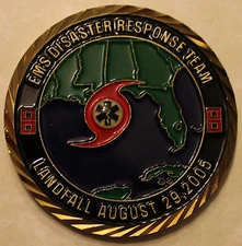 Hurricane Katrina US Worst Natural Disaster EMS Challenge Coin Military/EMT   Br