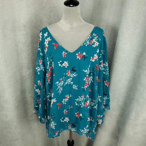 Pull Femme Manches Longues Turquoise Lane Bryant - Taille Plus 26/28 - Occasion Très Bon état