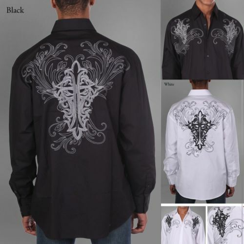 100% Cotton Men's Casual Shirt Unique Design White Black Red M/L/XL/2XL/3XL/4XL - Picture 1 of 21
