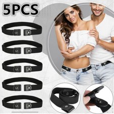 5x Buckle-free Invisible Elastic Waist Belts For Jeans No Bulge Hassle Men Women