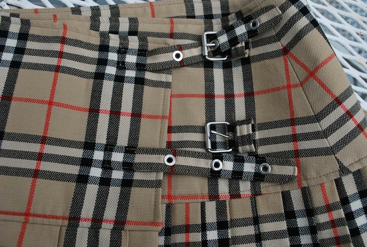 NWT Burberry Zoe Vintage Check Asymmetrical Kilt Mini Skirt