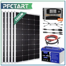 1000W Solar Panel 200W kit 12V 100AH LiFePO4 Lithium Battery for RV Power Supply