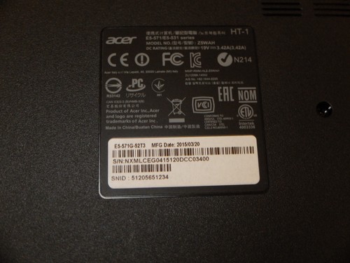 Notebook Acer aspire E 5-571G-52T3 i5-5200 2,20 Ghz RAM 4 GB HDD 1000 GBNVIDIA - Bild 11 von 11