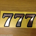 SET OF 3 - BLACK & CHROME CLASSIC NUMBERS - ANY NUMBER stickers racing