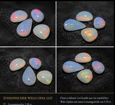 Welo-Opal Cabochon Lot 4 Stk.  5,50 ct natür...