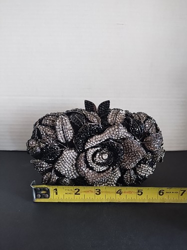 Luxus Rose Strass Abend Handtaschen funkelnde Kristall Bankett Clutch Handtasche - Bild 9 von 10