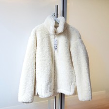 Uniqlo Off  White Fleece Zip-Up Jacket - Women Outwear