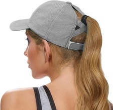 Women Ponytail Baseball Cap - Summer Running Hats Adjustable Sun Caps Ladies