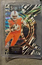 2023 Panini Select - Premier Level Brandon Johnson #189 Zebra Prizm Die-Cut