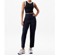 Athleta Black Endless High Rise Pant Pull On Tapered Athleisure Gorpcore Sz 16