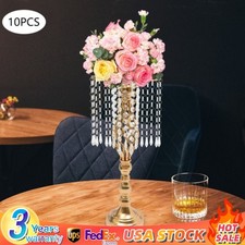 10 Pcs Wedding Crystal Flower Stand Desktop Metal Flower Vase Event Party Decor