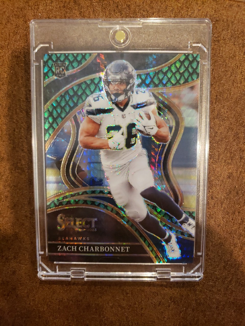 2023 Panini Select - Club Level Zach Charbonnet #202 Dragon Scale Prizm /70 (RC)