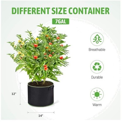 Thickened Nonwoven Fabric Pots - 20-Pack 7 Gallon Grow Bags