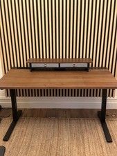 IKEA MITTZON Desk, Walnut Veneer/Black, 140x80 Cm with Free Monitor Stand