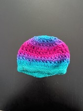 Beautifull Handmade Winter Hat for Girls, Multicolor Pink, Purple, Blue and Aqua