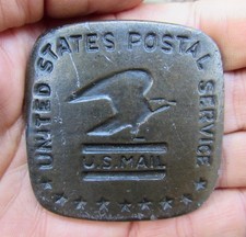 Vtg POST OFFICE Belt Buckle USPS Paperweight USPO Postal MAIL Mailman RARE VG