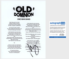 MATT MATTHEW RAMSEY SIGNED OLD DOMINION ONE MAN BAND LYRIC SHEET w/PROOF & COA