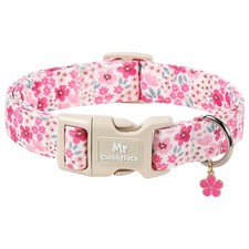 Pink Flower Dog Collar, Pink Spring Summer Dog Collar with Plastic Buckle,...