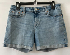 Denizen From Levi's Womens Blue Mid Rise Roll Cuff Denim Shorts Size 6 /W28
