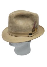 Dobbs Fifth Avenue NY Men  s Tan Suede Leather Vintage Fedora Hat