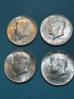 1964 Kennedy Half Dollars Philadelphia ~ Lot of 4 coins ~ 90% Silver