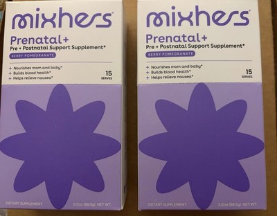 MIXHERS Prenatal +  Support , Pregnancy Vitamins Drink TWO PACK /30 Serves.