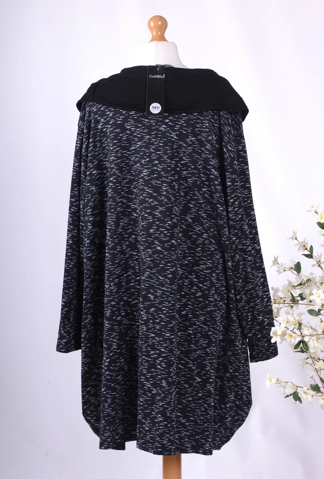 AKH GERMANY LAGENLOOK BLACK FLECK JACKET/COAT PLUS SIZE POCKETS 26/28 - N6663 - Image 4 of 4