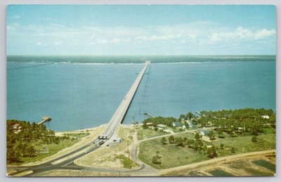 Vintage BAY BRIDGE Mississippi Gulf Coast US 90 Pass Christian Bay St Louis 1960
