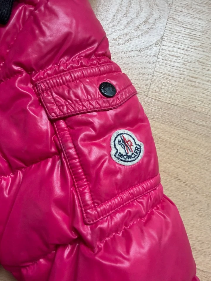 Moncler Moka Giubbotto Girls Pink Puffer Down Winter Coat Parka Size 5 Authentic - Image 4 of 4