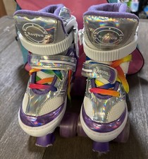Rosyou Roller Skates For Girls Purple Light Up Size Small Adjustable