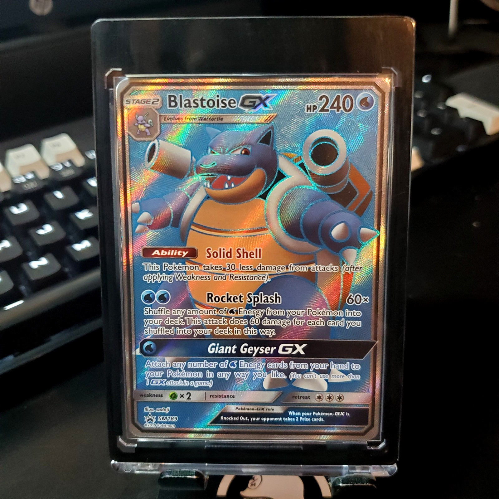 Blastoise GX SM189 SM Black Star Promo Pokemon Sun & Moon Full Art Holo