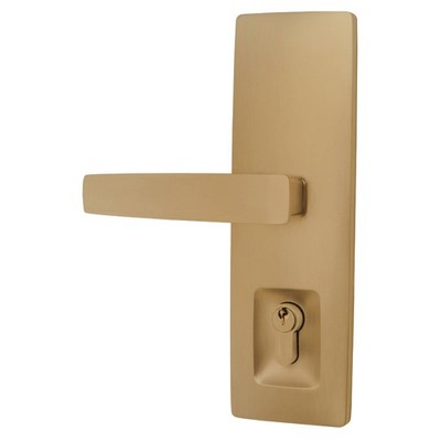 Trilock Urban Aurora Double Cylinder Entrance Lever Set in Satin Brass