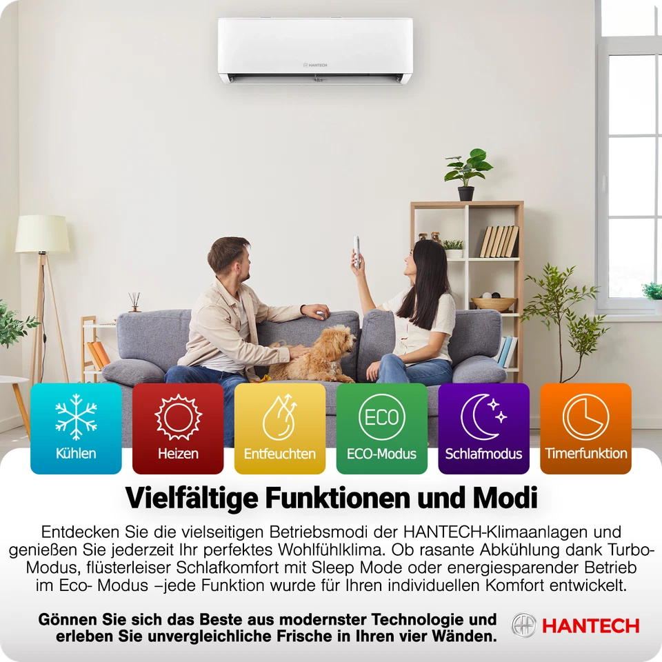 Split Klimaanlage 9000 BTU 2,6 kW H-PRO Klimagerät für 30m² Komplettset  - Bild 3 von 4