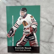 Parkhurst 1991-92 Dominik Hasek Rookie Chicago Blackhawks Ice Hockey Card #449. rookie card picture
