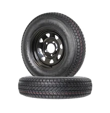 eCustomrim 2-Pack Mounted Trailer Tire Black Spoke Wheel Rim ST175/80D13 Load...