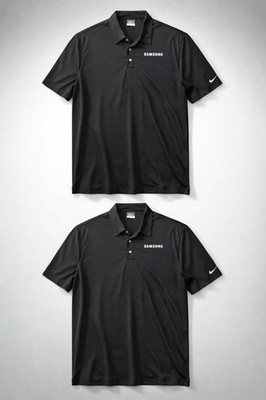 Nike Golf Polo Shirt Mens XL Black Dri-FIT Performance Samsung Embroidered (2)
